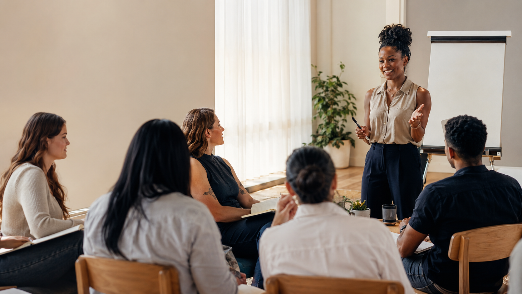 Tiffany leading a small professional development workshop